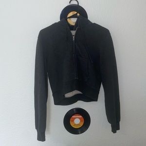 BRANDY MELVILE CRYSTAL GREY CROPED HODDIE